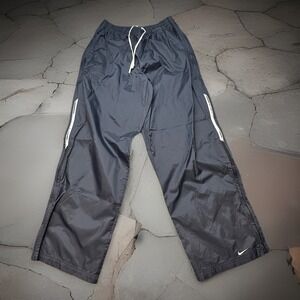 Vtg Nike Track Pants Mens XL Navy Full Side Zip Windbreaker Striped Swoosh Y2K